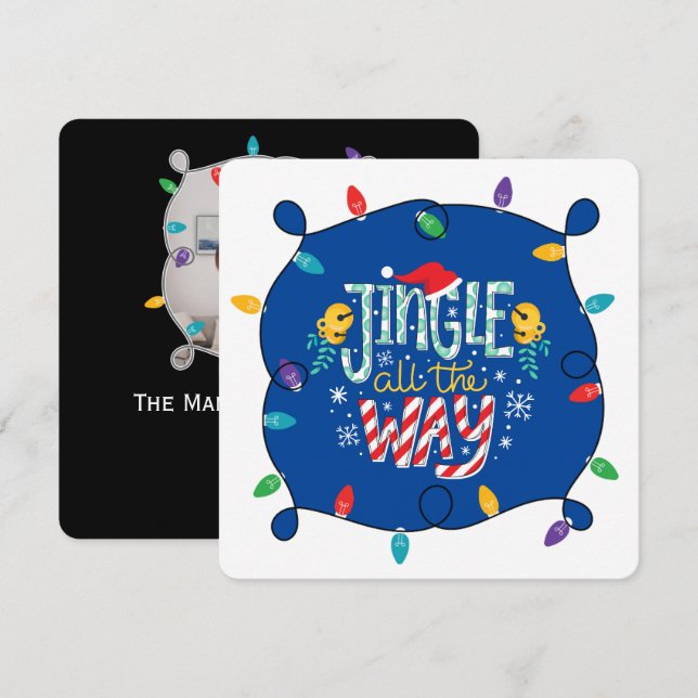 Cartes Pour Fêtes Annuelles Jingle all the way (ajoutez votre photo) (Devant / Derrière)