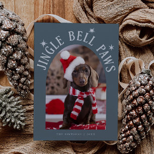 Cartes Pour Fêtes Annuelles Jingle Bell Patrouilles Chien Photo Ardoise Bleu N
