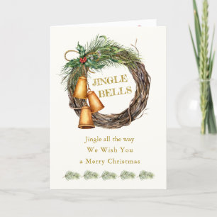 Cartes Pour Fêtes Annuelles Jingle Bells Holly Pine Christmas