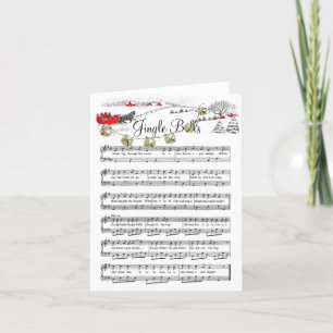 Cartes Pour Fêtes Annuelles Jingle Bells Noël Carol Musique Vacances Cheval