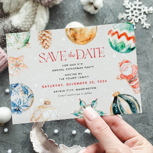 Cartes Pour Fêtes Annuelles Jingle & Mingle Noël Enregistrez la Date