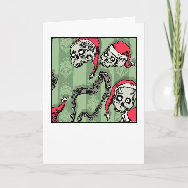 Cartes Pour Fêtes Annuelles Jingle Skulls - Intérieur Vide Pop Goth (Devant)