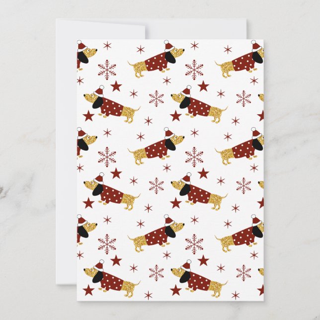 Cartes Pour Fêtes Annuelles Jingle tout au long de la voie du Dachshund (Devant)