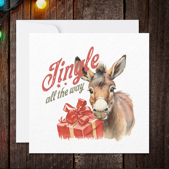 Cartes Pour Fêtes Annuelles Jingle Tout le long de la ferme de Noël âne (Créateur téléchargé)
