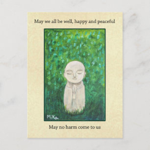 Cartes Pour Fêtes Annuelles Jizo Art avec prière de Bouddhisme Amour et Douceu