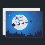 Cartes Pour Fêtes Annuelles Joe Biden Kamala Harris Démocrate Père Noël Noël<br><div class="desc">Cette belle carte de Noël politique est l'accueil parfait des fêtes démocrates pour leurs amis et leur famille qui célèbrent la présidence de Biden Harris. Célébrez le parti démocratique cette saison des Fêtes avec ce mignon Père Noël libéral et ses rennes volant à travers le ciel bleu.</div>