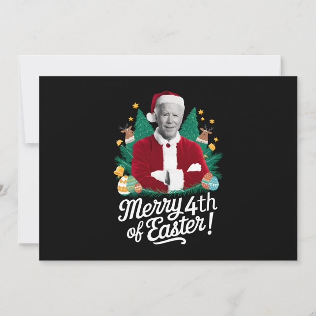 Cartes Pour Fêtes Annuelles Joe Biden Noël Père Noël Joyeux 4ème Noël Pâques (Devant)