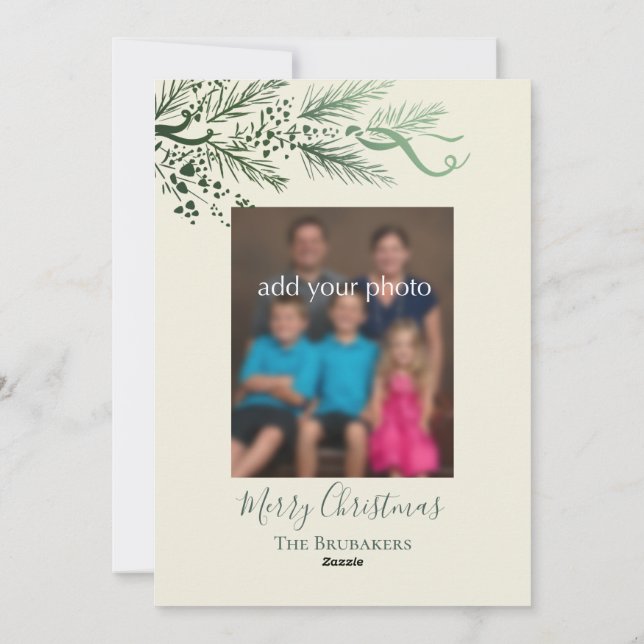 Cartes Pour Fêtes Annuelles John 3:16 Modern Pine Photo Christian Noël (Dos)