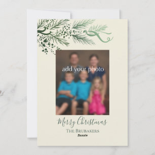 Cartes Pour Fêtes Annuelles John 3:16 Modern Pine Photo Christian Noël