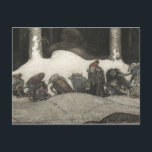 Cartes Pour Fêtes Annuelles John Bauer<br><div class="desc">Au Night Christmas par John Bauer,  1913. Ink and watercolor.</div>
