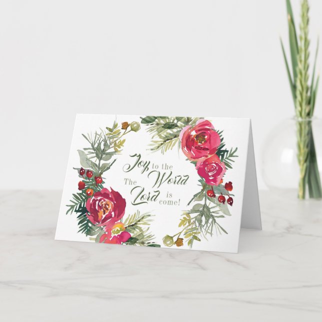 Cartes Pour Fêtes Annuelles Joie au monde Le Seigneur est venu, Noël (Devant)