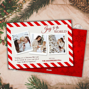 Cartes Pour Fêtes Annuelles Joie au monde moderne 3 photos de famille mignonne