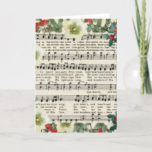 Cartes Pour Fêtes Annuelles Joie au Monde Musique de Noël Vintage