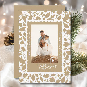 Cartes Pour Fêtes Annuelles Joie Au Monde Photo De Noël Religieux Floral