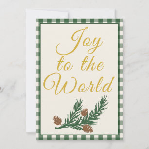 Cartes Pour Fêtes Annuelles Joie au Monde - Pins Vert Profond