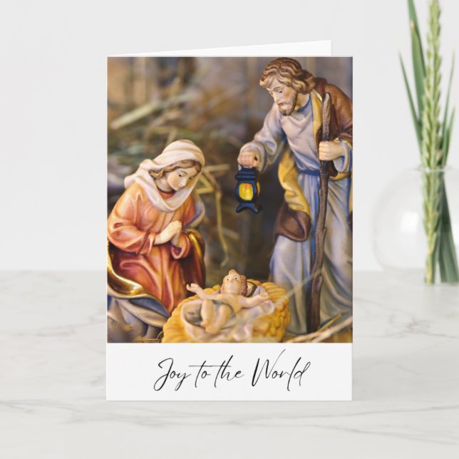 Cartes Pour Fêtes Annuelles Joie au monde Scène de la Nativité de Jésus Joseph (Devant)