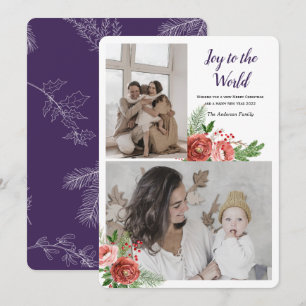 Cartes Pour Fêtes Annuelles Joie au monde Vœu de vacances avec photo