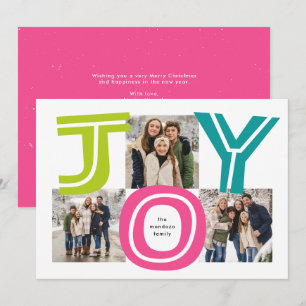 Cartes Pour Fêtes Annuelles Joie audacieuse lumineuse et colorée trois photos 