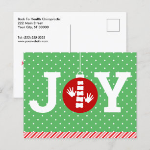Cartes Pour Fêtes Annuelles JOIE avec Noël Pois Chiropratique