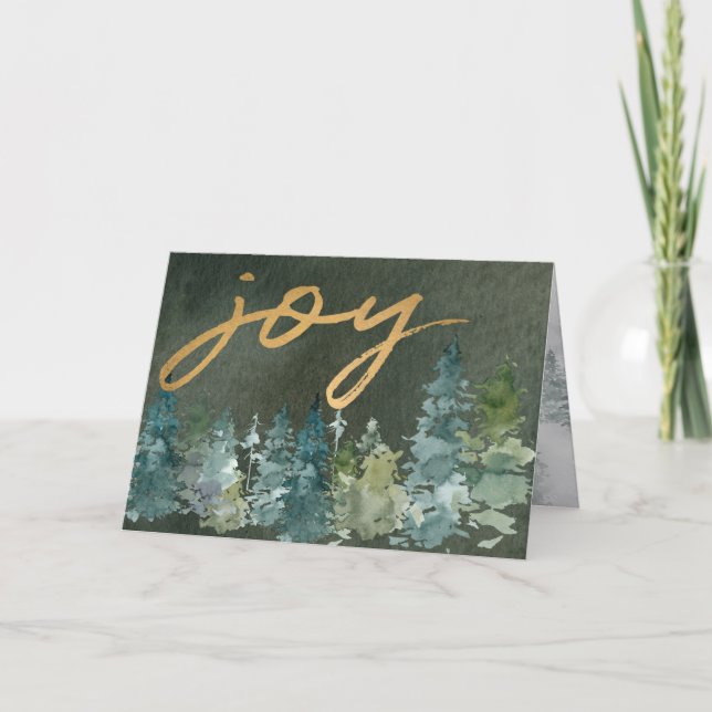 Cartes Pour Fêtes Annuelles Joie Custom Family Photo Green Forest Noël (Devant)