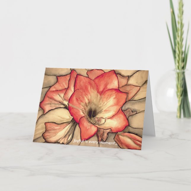 Cartes Pour Fêtes Annuelles Joie d'Amarylis par Ann Haaland (Devant)