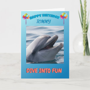 Cartes Pour Fêtes Annuelles Joie d'anniversaire dauphin éclaboussant