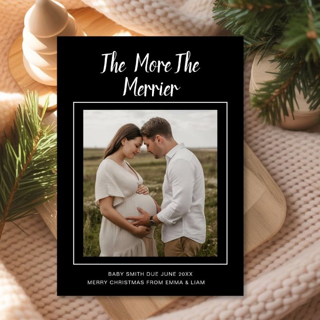 Cartes Pour Fêtes Annuelles Joie de bébé en route | Annonce photo de Noël (Créateur téléchargé)