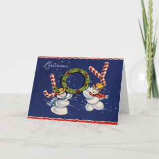 Cartes Pour Fêtes Annuelles Joie de bonhomme de neige