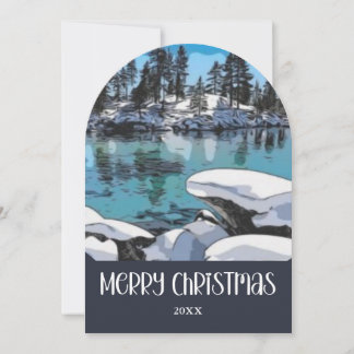 Cartes Pour Fêtes Annuelles Joie de Noël dans un flocon de neige du lac Tahoe 