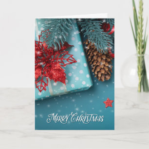 Cartes Pour Fêtes Annuelles Joie de Noël Décoration de vacances Bleu et Rouge