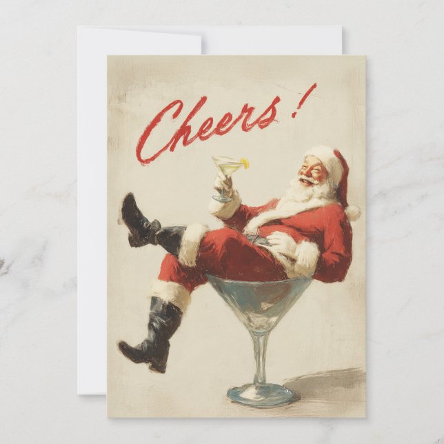 Cartes Pour Fêtes Annuelles Joie de Noël festive du Père Noël (Devant)