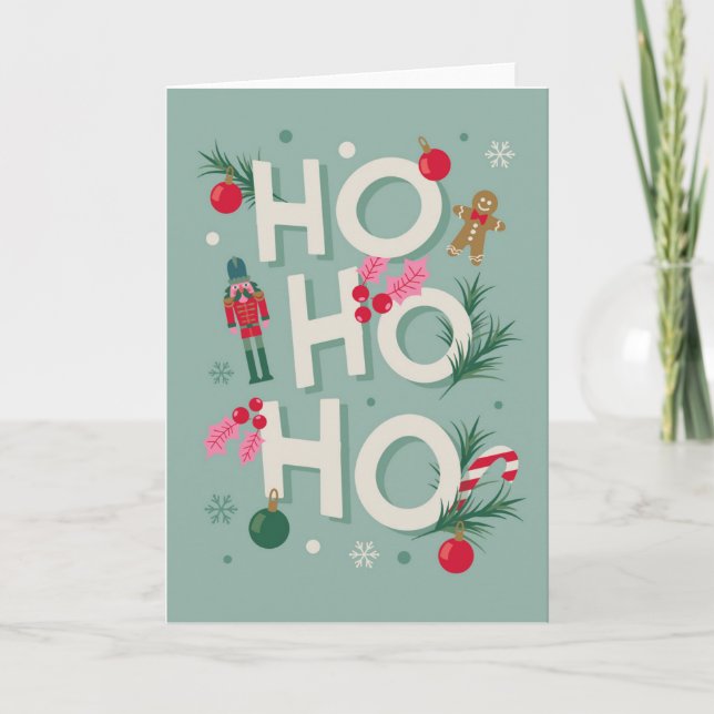 Cartes Pour Fêtes Annuelles Joie de Noël Ho Ho Ho (Devant)