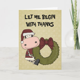 Cartes Pour Fêtes Annuelles Joie de Noël - Merci de vache