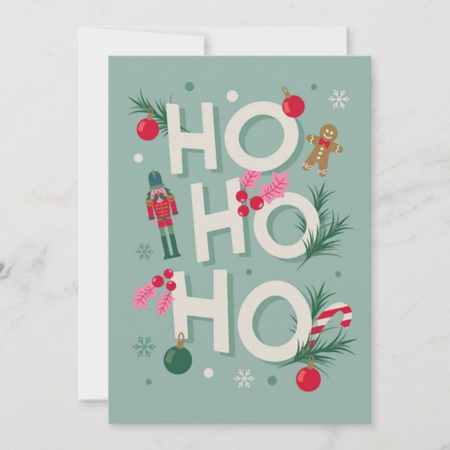 Cartes Pour Fêtes Annuelles Joie des Fêtes de Ho Ho Ho (Devant)