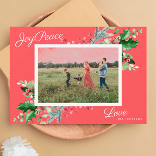 Cartes Pour Fêtes Annuelles Joie Élégante   Photo de feuillage de verdure à bo