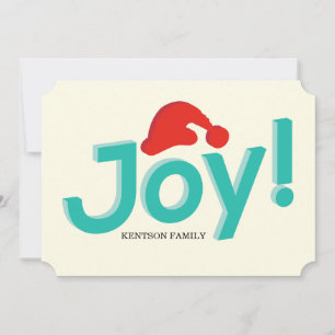 Cartes Pour Fêtes Annuelles joie et chapeau santa