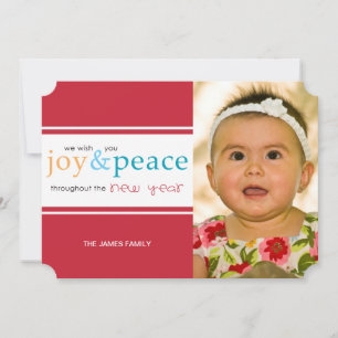 Cartes Pour Fêtes Annuelles joie et paix