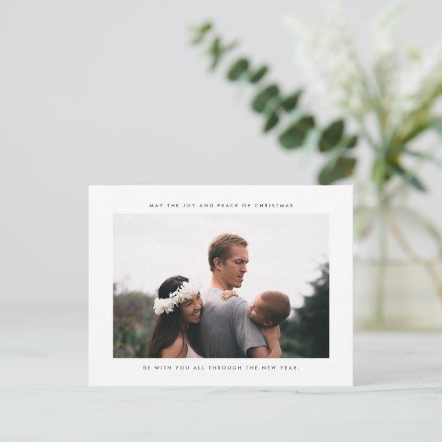 Cartes Pour Fêtes Annuelles Joie et paix de Noël Photo de famille de Noël (Debout devant)