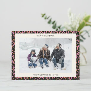 Cartes Pour Fêtes Annuelles Joie festive Mod Bordure noire Photo de Noël