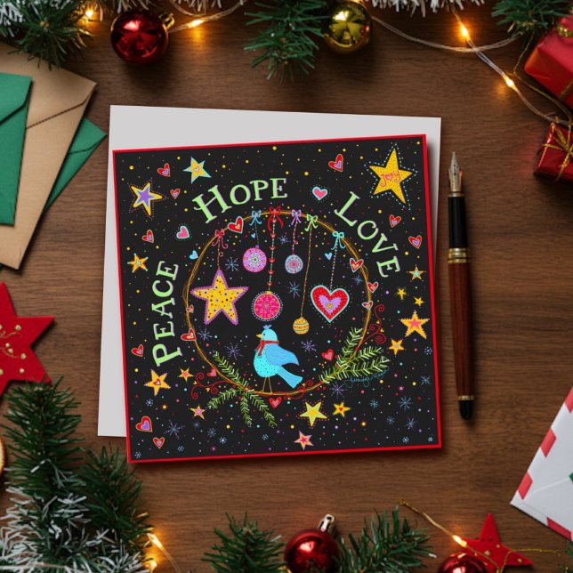 Cartes Pour Fêtes Annuelles Joie Fête Folklore Paix Espoir Amour Noël (Créateur téléchargé)