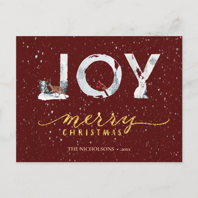 Cartes Pour Fêtes Annuelles JOIE JOIY Snow Overlay (Devant)