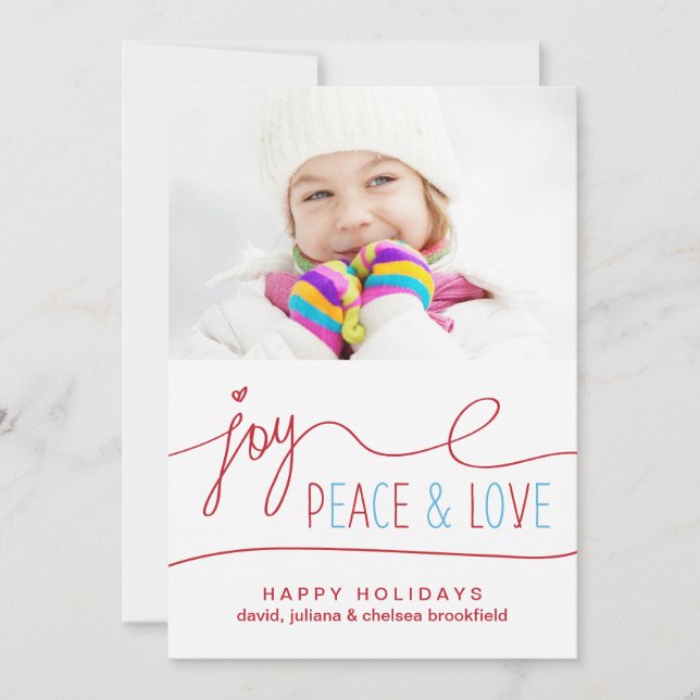 Cartes Pour Fêtes Annuelles Joie Lettrée (Devant)