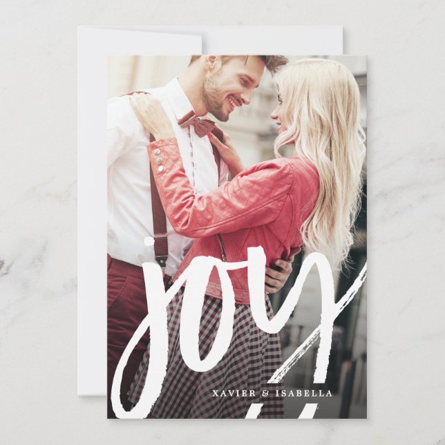 Cartes Pour Fêtes Annuelles Joie manuscrite vacances photo (Devant)
