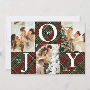 Cartes Pour Fêtes Annuelles Joie moderne branchée Noël photo rouge et verte
