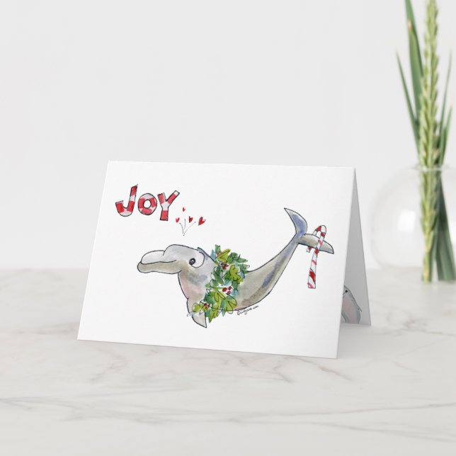 Cartes Pour Fêtes Annuelles Joie Noël Dolphin Porpoise de vie (Devant)