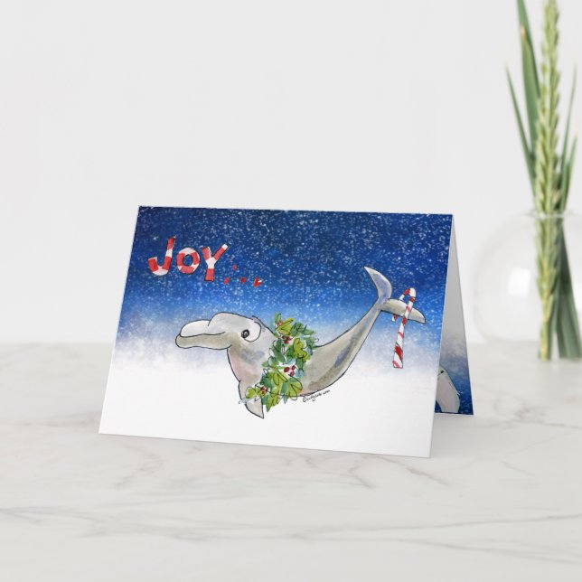Cartes Pour Fêtes Annuelles Joie Noël Dolphin Porpoise of Life Stars (Devant)