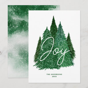 Cartes Pour Fêtes Annuelles Joie Noël Evergreen Sapin de pin vert d'hiver