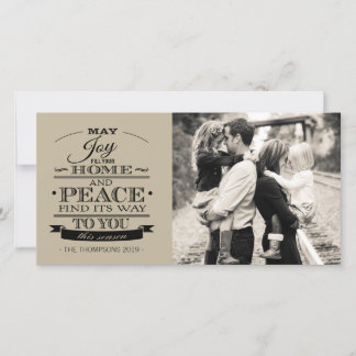 Cartes Pour Fêtes Annuelles JOIE PAIX Noël Famille de Noël Photocard