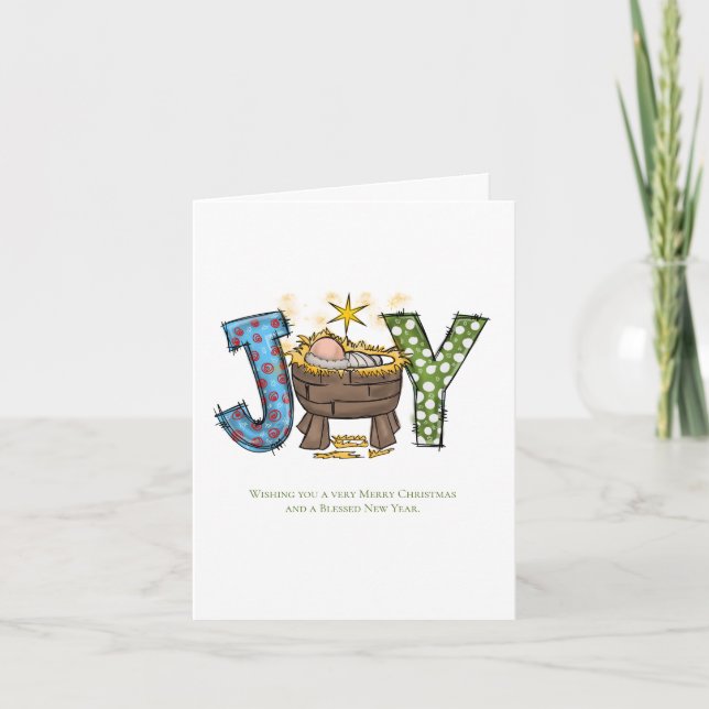 Cartes Pour Fêtes Annuelles Joie personnalisée Bébé Jésus Noël religieux (Devant)
