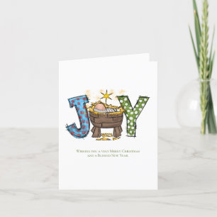 Cartes Pour Fêtes Annuelles Joie personnalisée Bébé Jésus Noël religieux